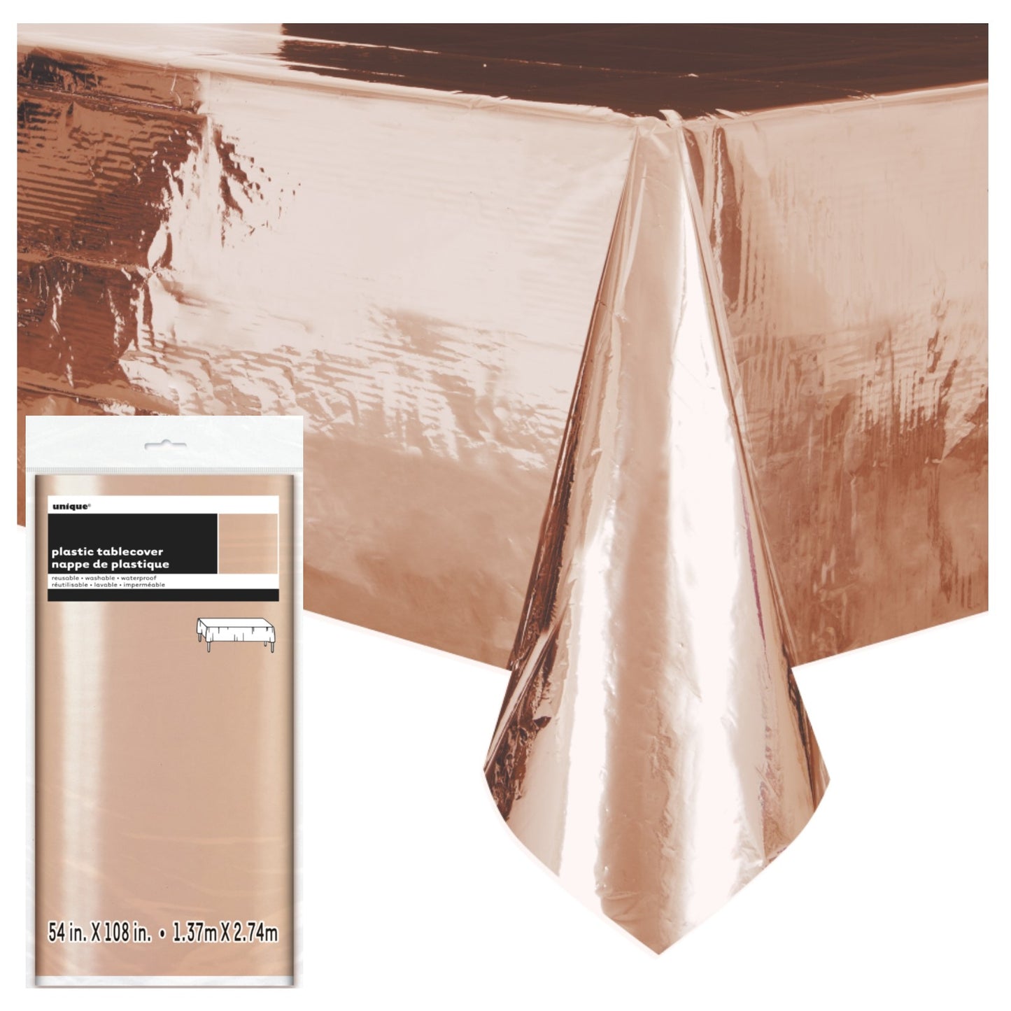 Rose Gold Foil Tablecover - Uk Baby Shower Co ltd