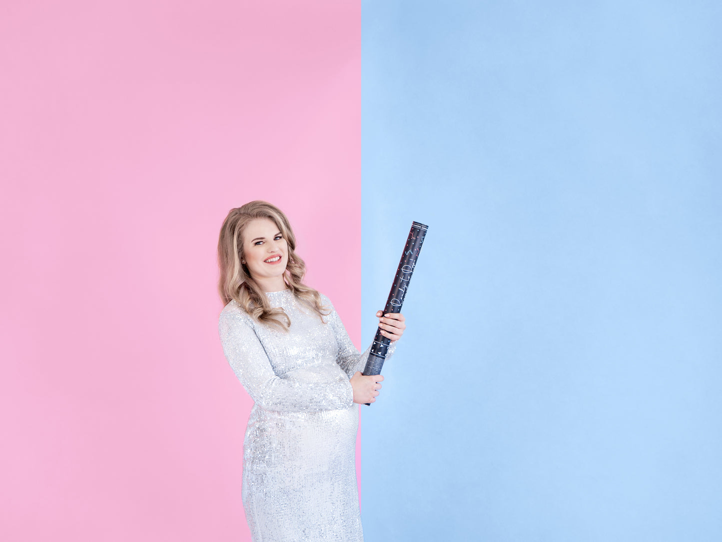 Gender Reveal Giant Confetti Cannon - PINK - Uk Baby Shower Co ltd