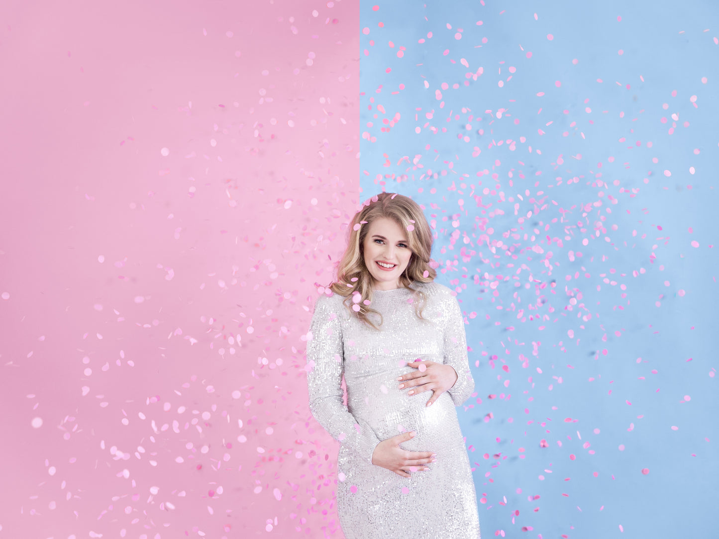 Gender Reveal Giant Confetti Cannon - PINK - Uk Baby Shower Co ltd