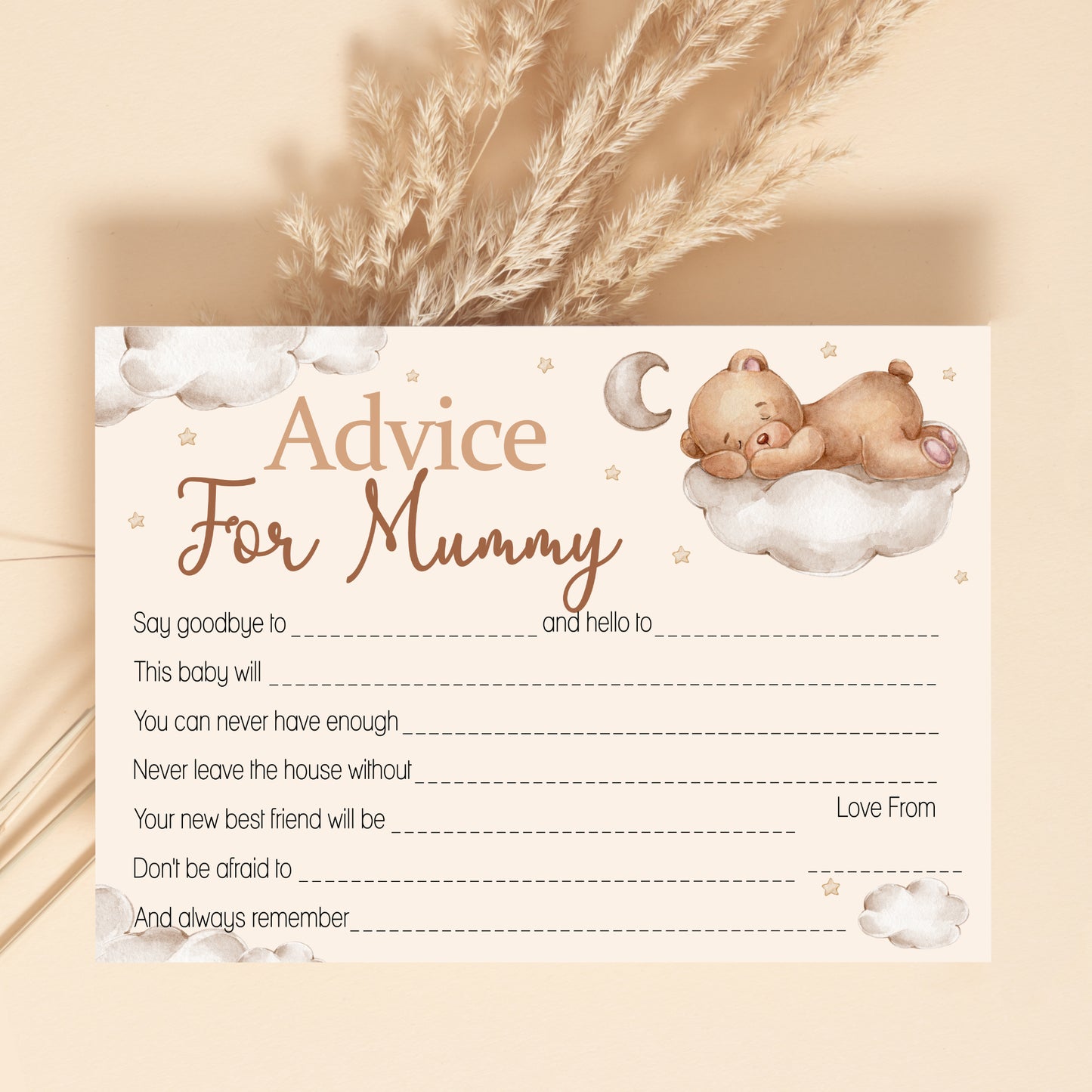 Teddy Advice Cards Keepsake