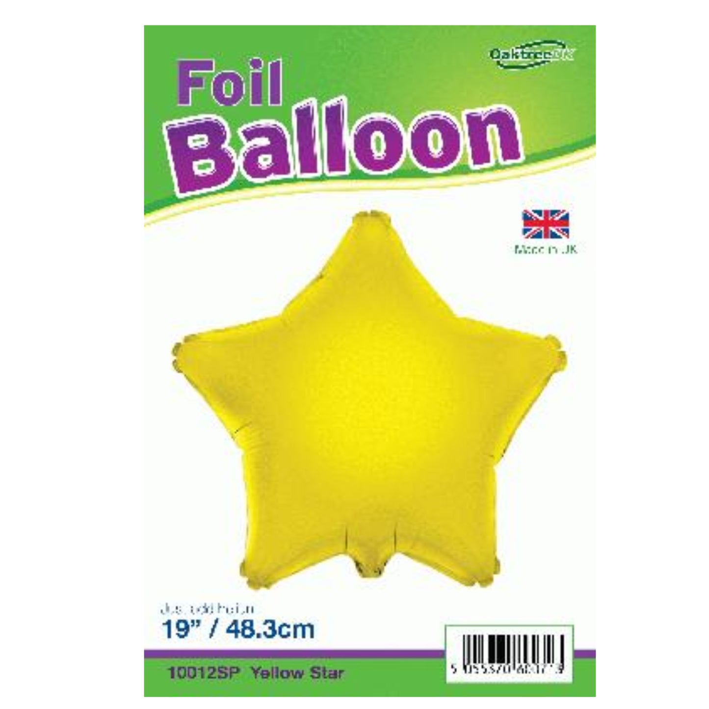 Yellow Foil Balloon UNINFLATED