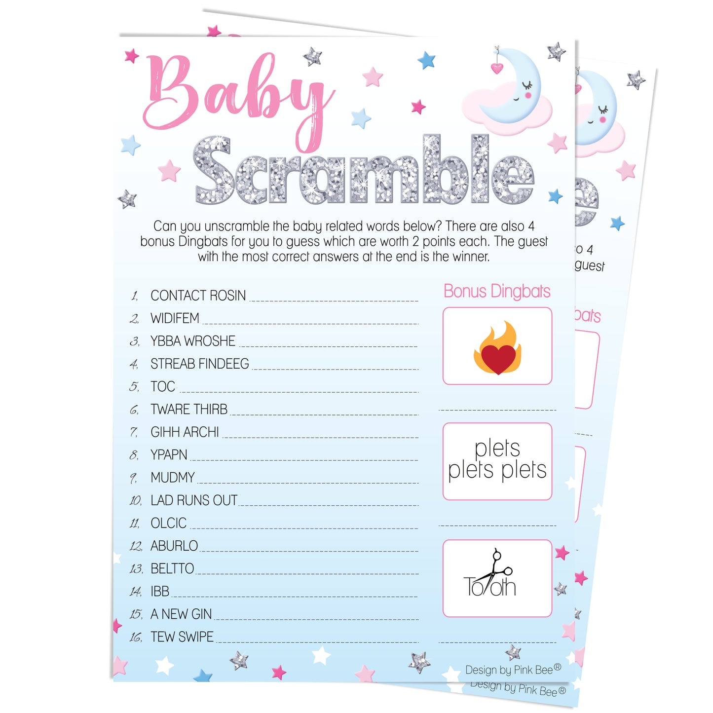 Unisex Moon and Stars Baby Scramble Game