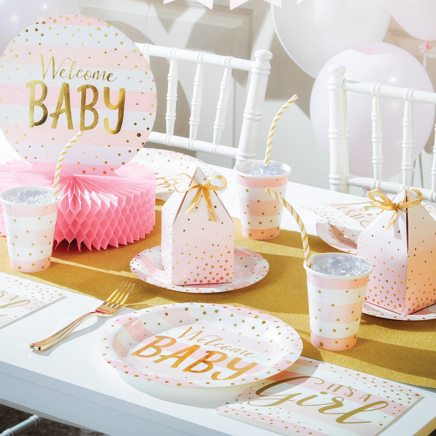 Welcome Baby Girl Dinner Plates