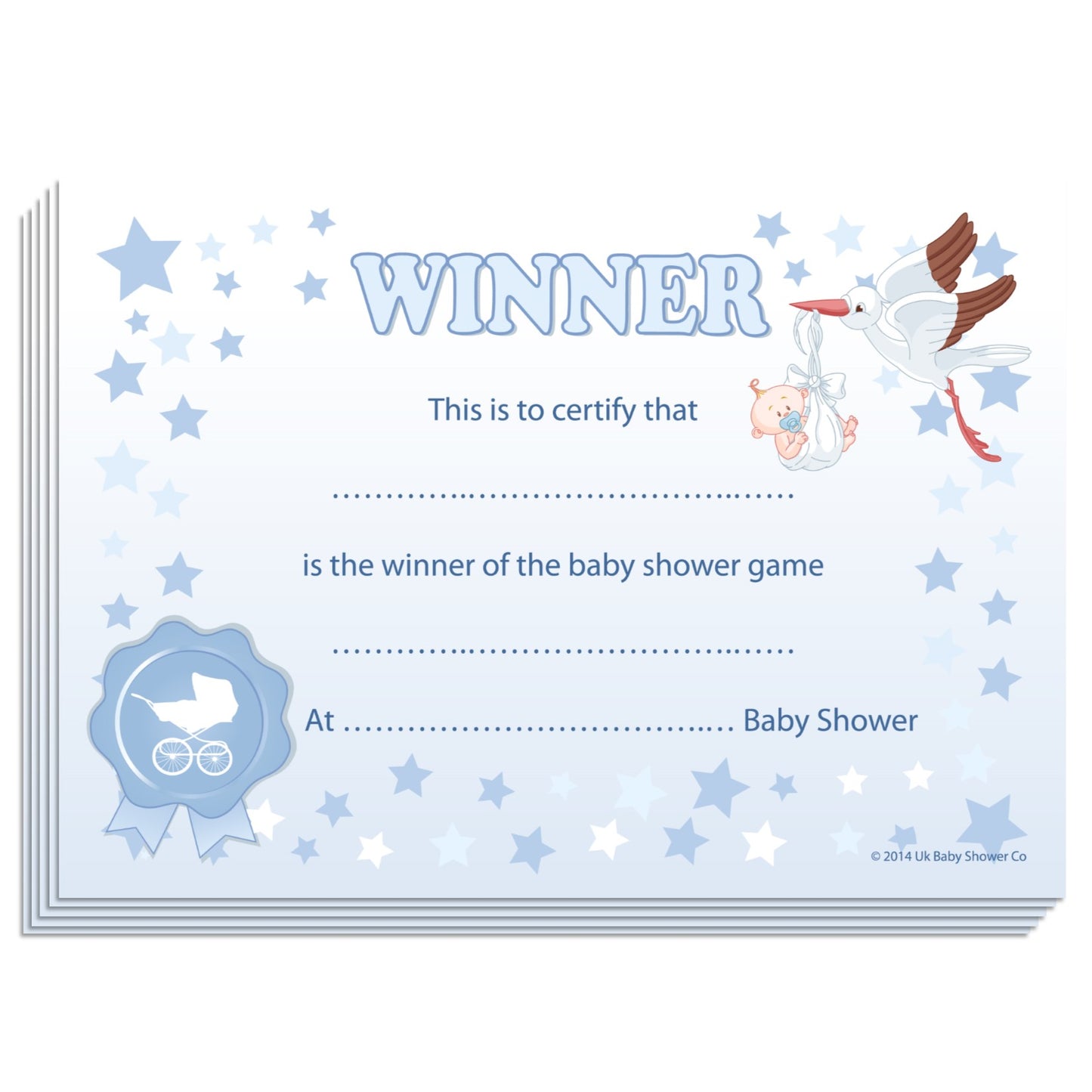 Winners Certificates Stars Theme,[product type] - Baby Showers and More